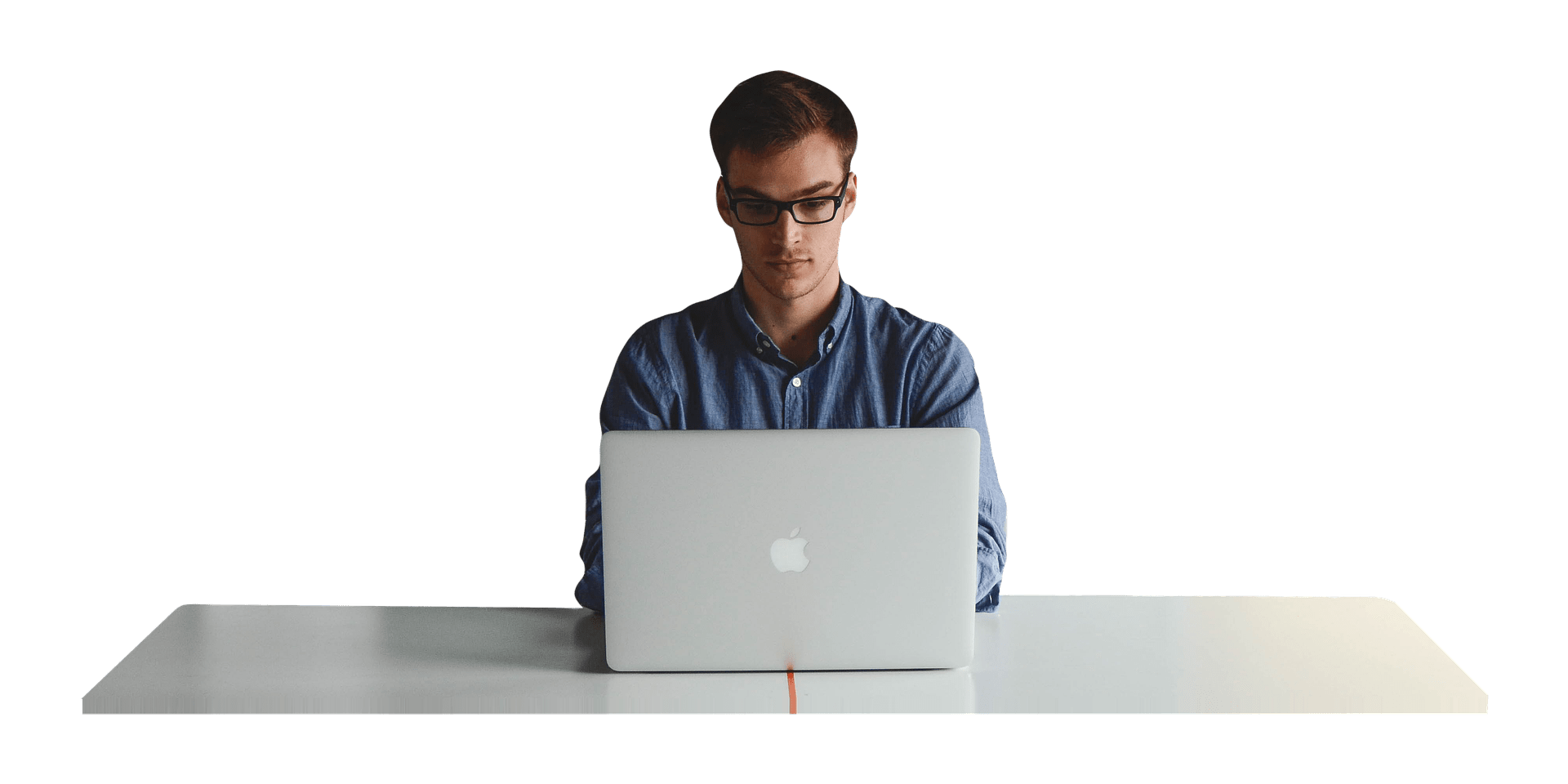 Man at desk image